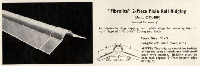 Asbestos cement ridge capping and gable ends - Asbestos Product Guide